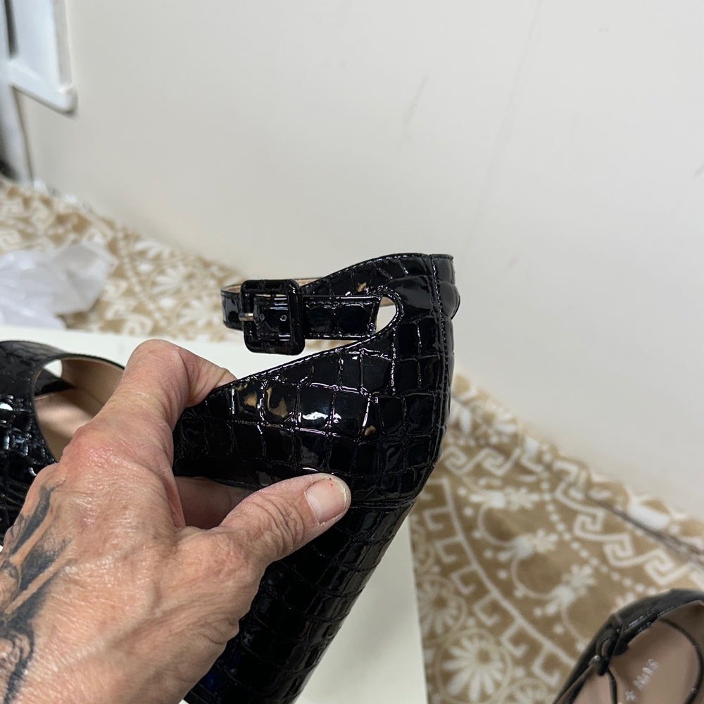 Sun + Stone Glossy Black Croc Heels - Picture 12 of 12